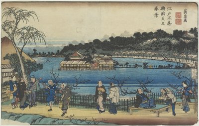 Spring View of Benzai-ten Shrine at the Shinobazu Pond in Edo by Keisai Eisen